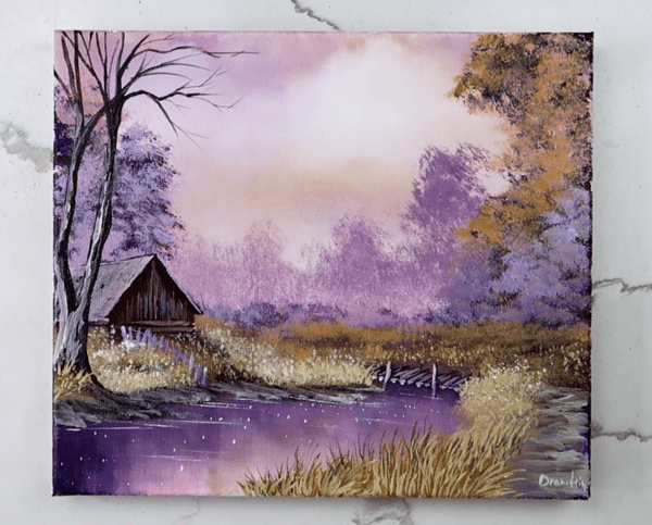 soft light acrylic landscape painting 1