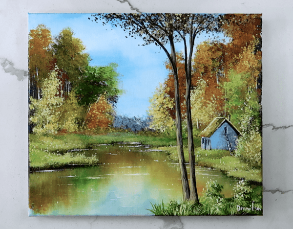 Early Memories acrylic landscape painting