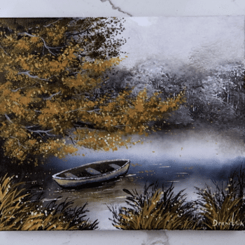 EVENING FOG ACRYLIC LANDSCAPE PAINTING