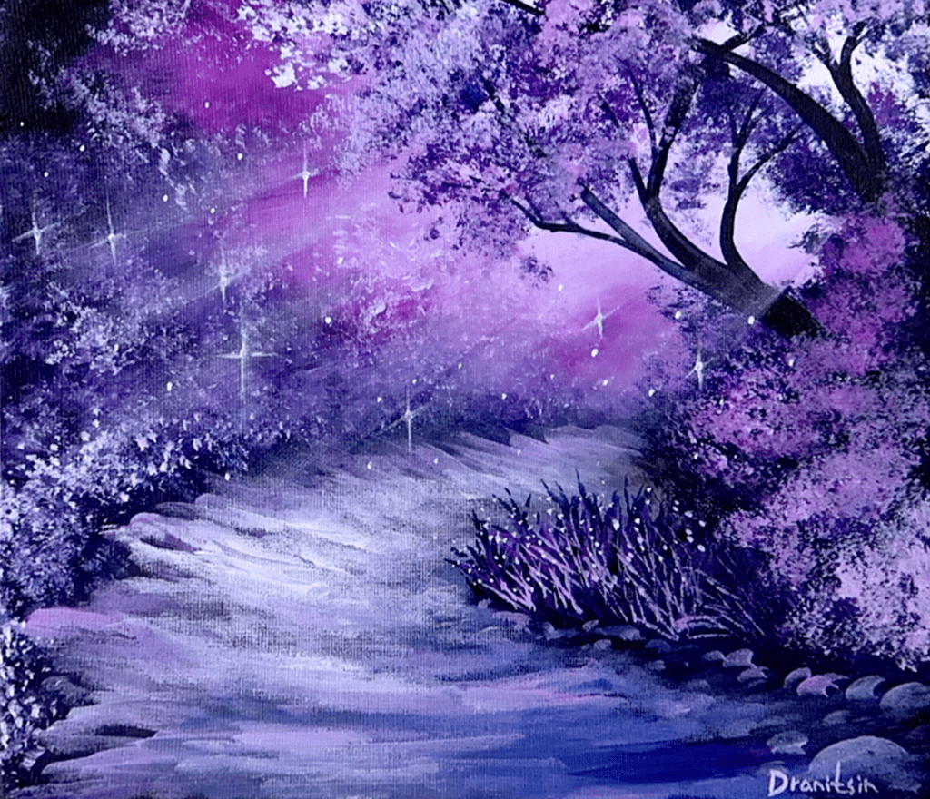 moonlight path ACRYLIC PAINTING