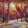 autumn path ACRYLIC LANDSCAPE PAINTING