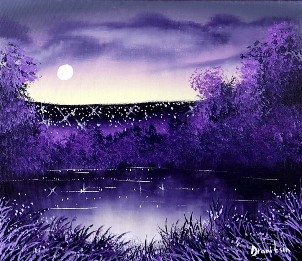 distant city-lights ACRYLIC CITYSCAPE PAINTING