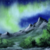 path to northern light ACRYLIC LANDSCAPE PAINTING