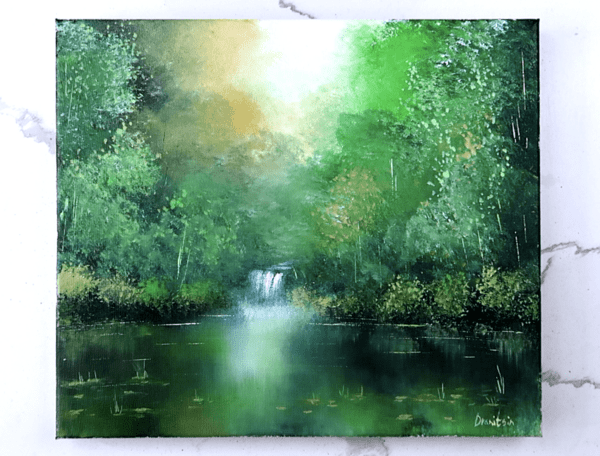 GREEN WATERFALL LILLIES 2023-10-21 at 5.34.00 original art