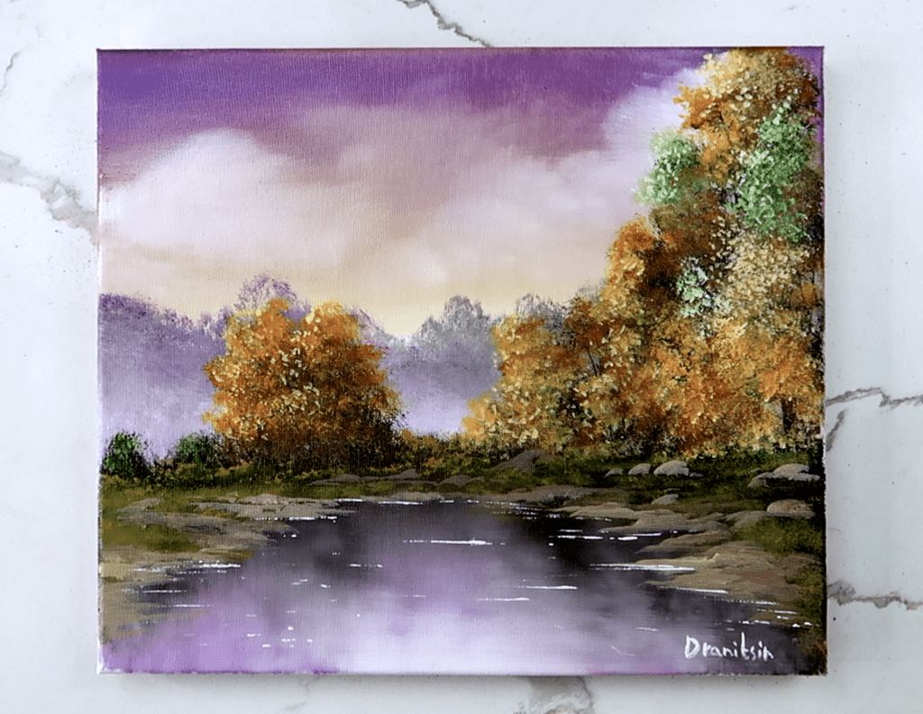 Tip of the Day: Capture the Serenity of Nature in Acrylic Landscape Painting with Atmospheric Perspective!