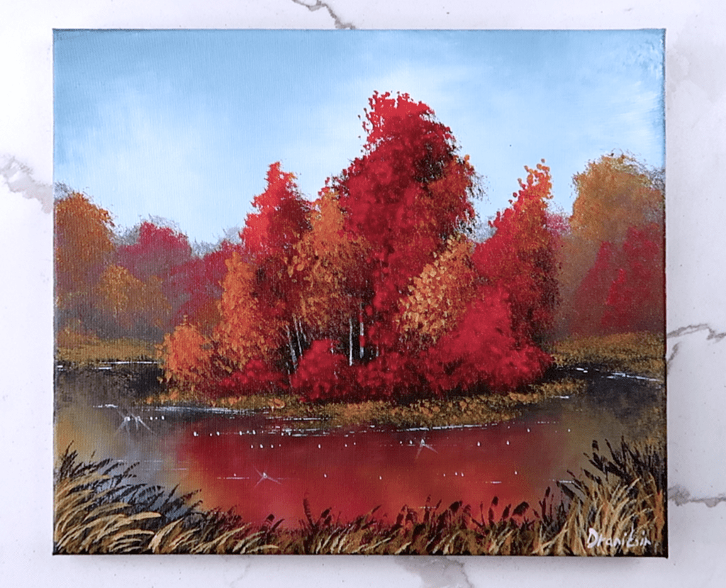 autumn island ACRYLIC LANDSCAPE PAINTING