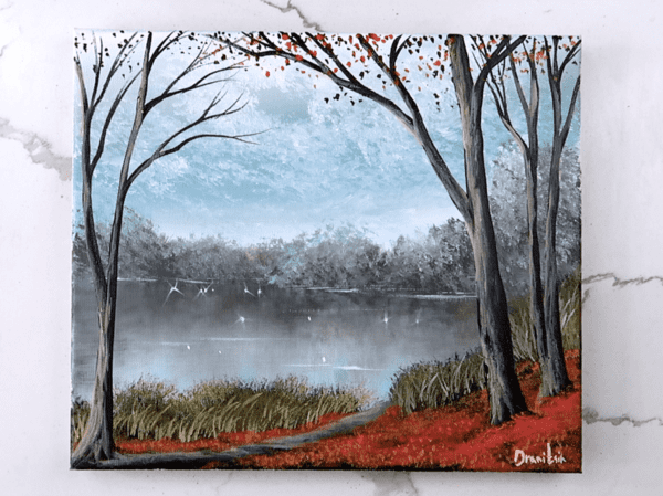 fall season ACRYLIC LANDSCAPE PAINTING