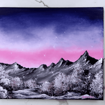 heavy sky mountain ACRYLIC LANDSCAPE PAINTING