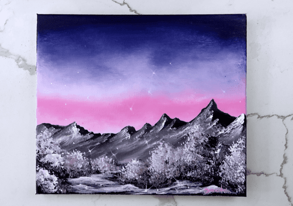 heavy sky mountain ACRYLIC LANDSCAPE PAINTING