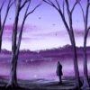 solitary men landscape painting 1