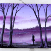 solitary men landscape painting