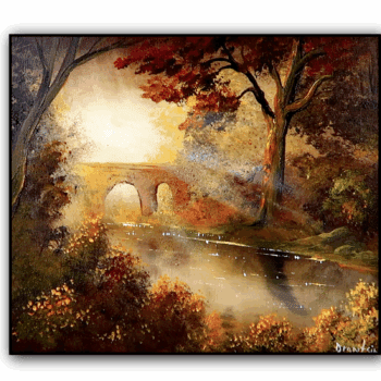 SUNSHINE BRIDGE original acrylic landscape painting by urartstudio
