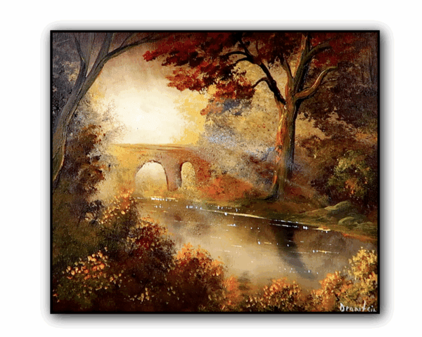 SUNSHINE BRIDGE original acrylic landscape painting by urartstudio