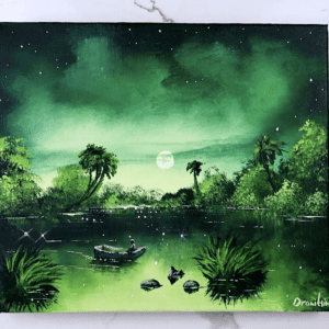 night in the paradise acrylic landscape painting by urartstudio 1
