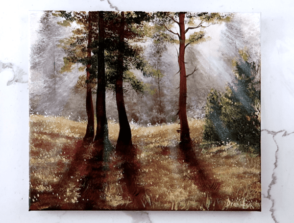 Clump of Pine Trees in Sunlight | Acrylic Step by Step Video Demonstration