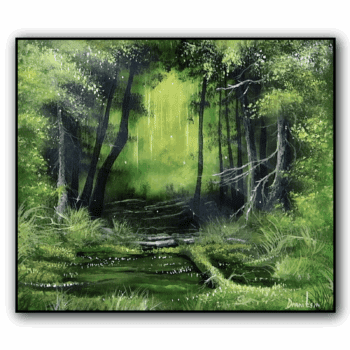 DEEP GREEN NATURE ESCAPE ACRYLIC LANDSCAPE PAINTING 1