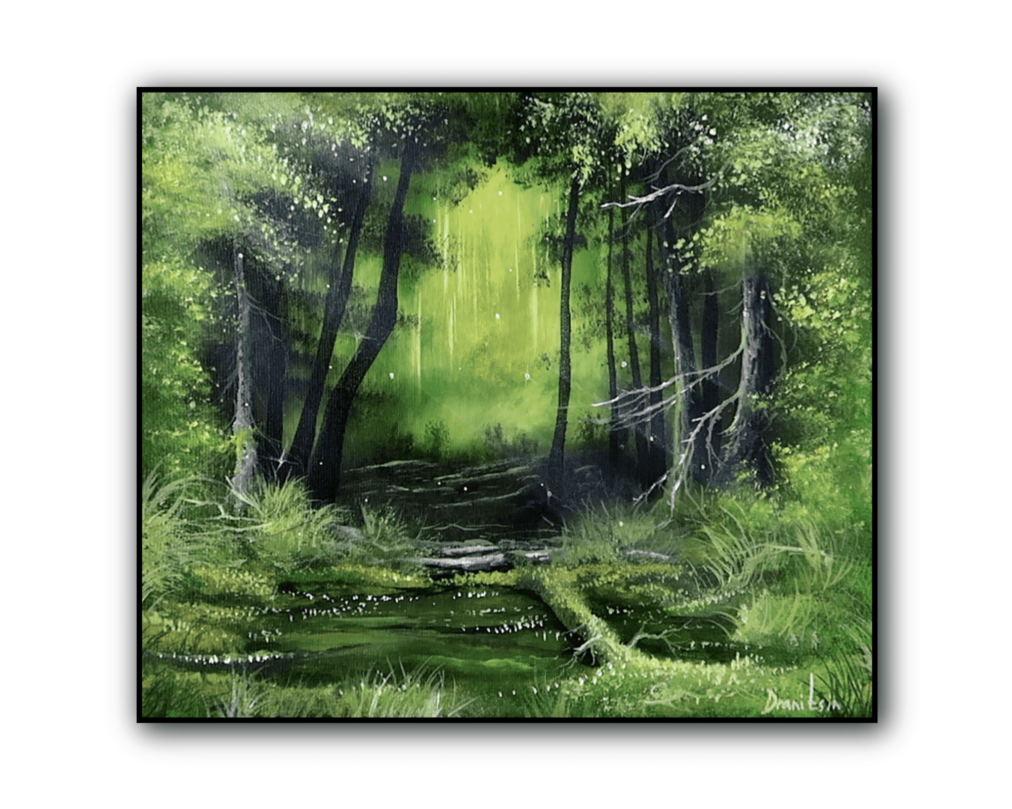 DEEP GREEN NATURE ESCAPE ACRYLIC LANDSCAPE PAINTING 1