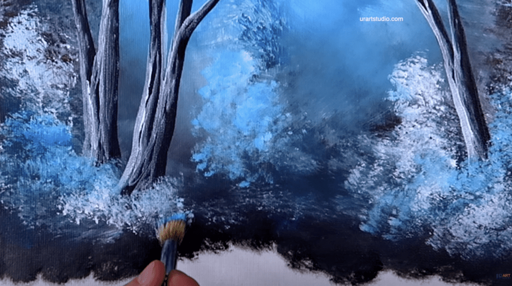 Winter Dream Step by Step Painting Guide by urartstudio.com 2