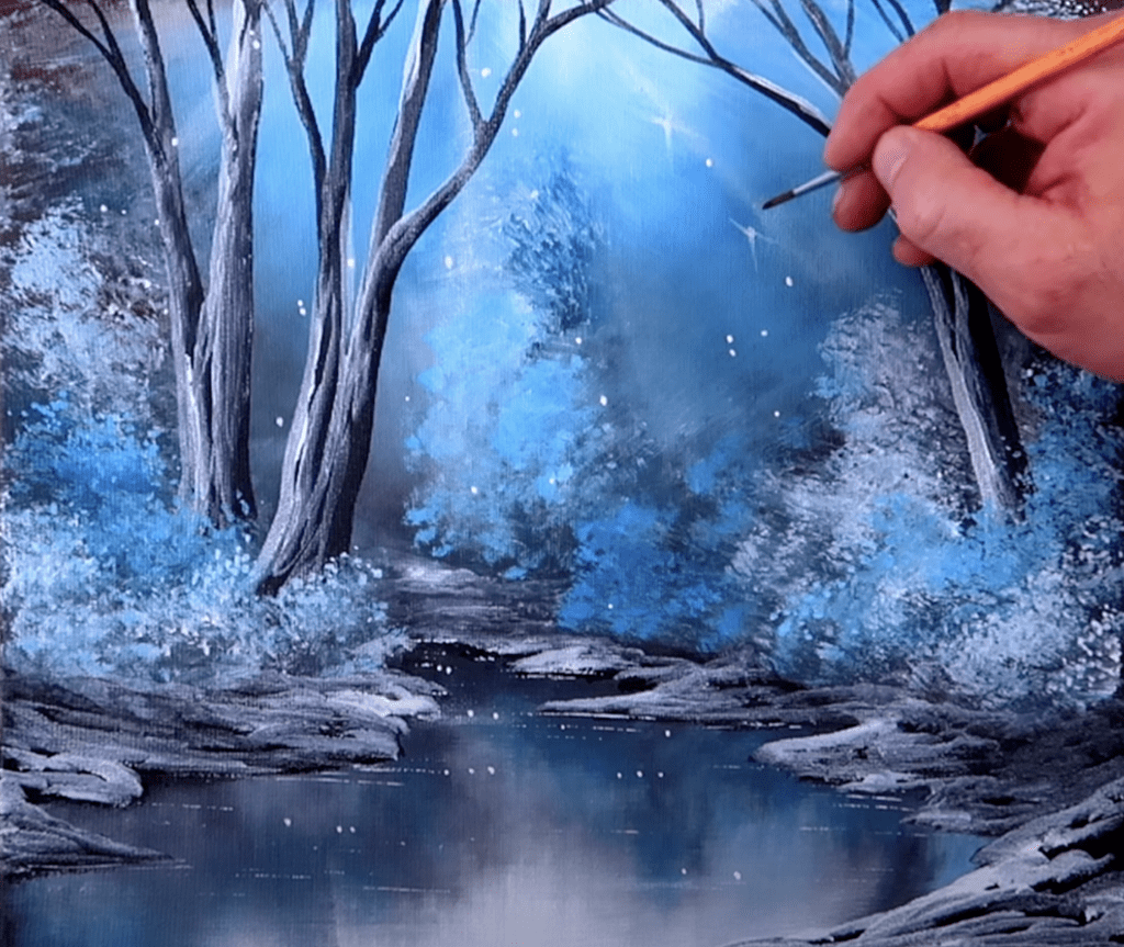 Winter Dream Step by Step Painting Guide by urartstudio.com 2