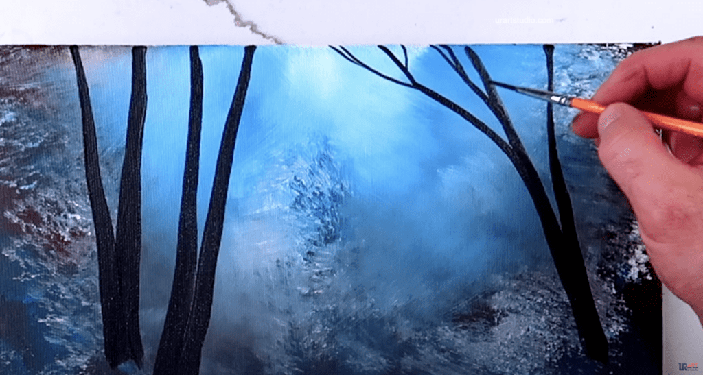 Winter Dream Step by Step Painting Guide by urartstudio.com 2