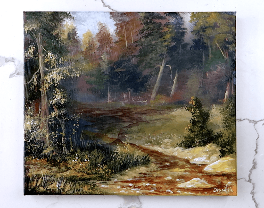 Painting a Peaceful Stream in Sunlight | Acrylics