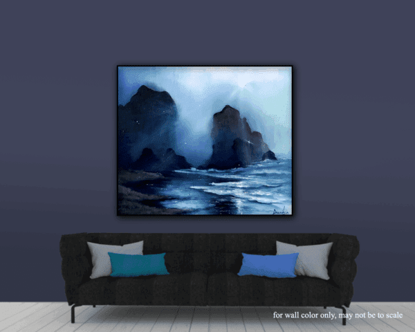 MISTY ROCK FORMATIONS IN MOONLIGHT - Image 5