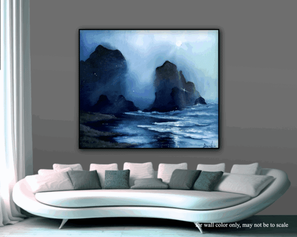 MISTY ROCK FORMATIONS IN MOONLIGHT - Image 4