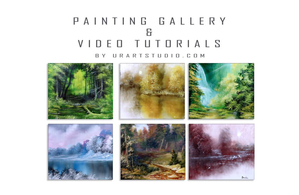original acrylic landscape painting art gallery and step by step art video tutorials by urartstudio.com