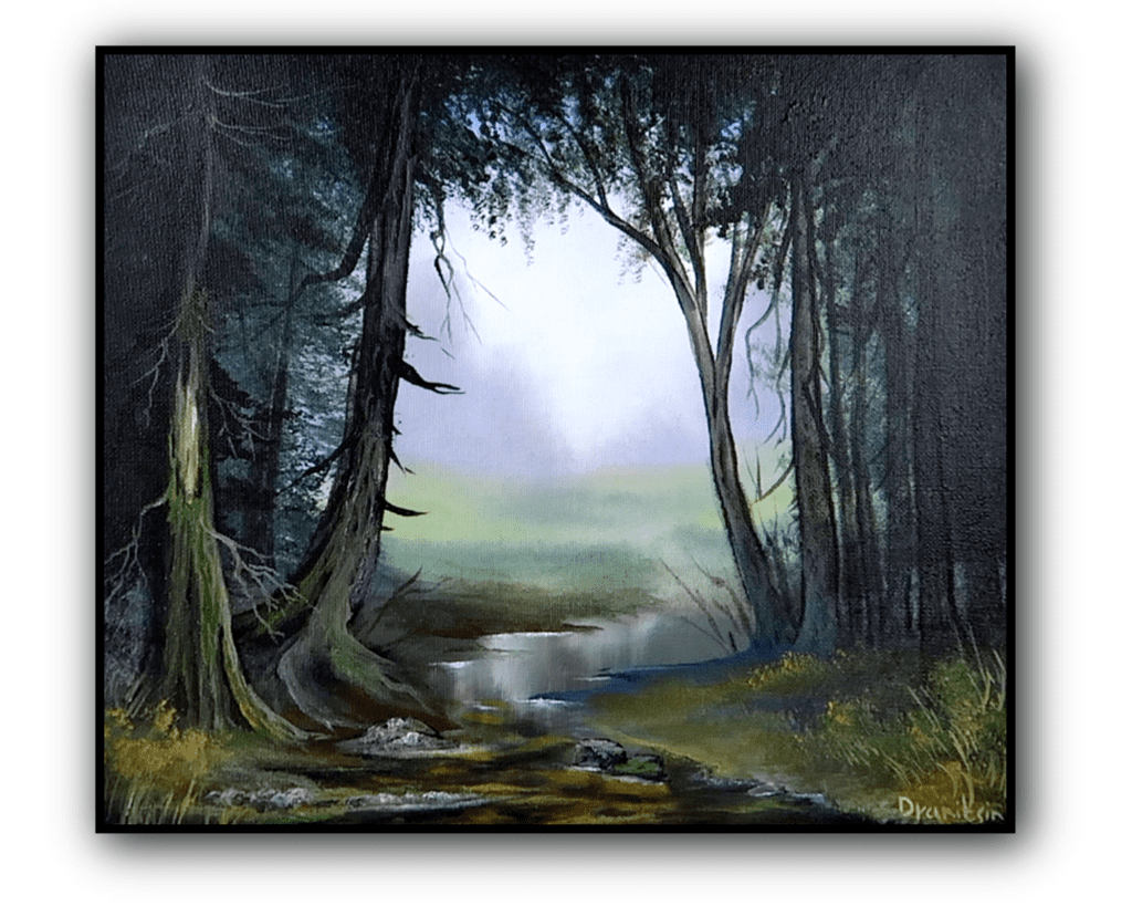 🌲✨ 1-Minute Deep Forest | Acrylic Painting Demo 🎨 #AcrylicPainting #forestart #landscapepainting