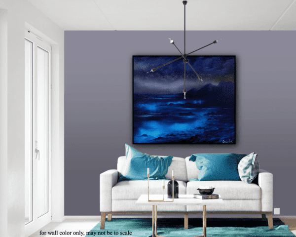 glowing ocean acrylic landscape painting by urartstudio.com 5