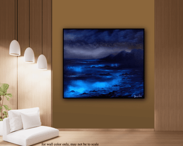 glowing ocean acrylic landscape painting by urartstudio.com 5