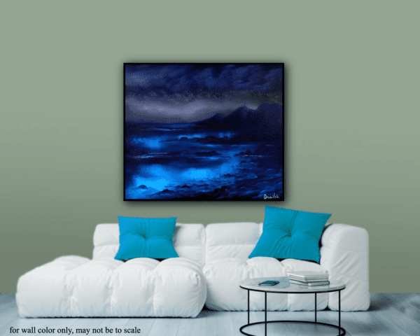 glowing ocean acrylic landscape painting by urartstudio.com 5