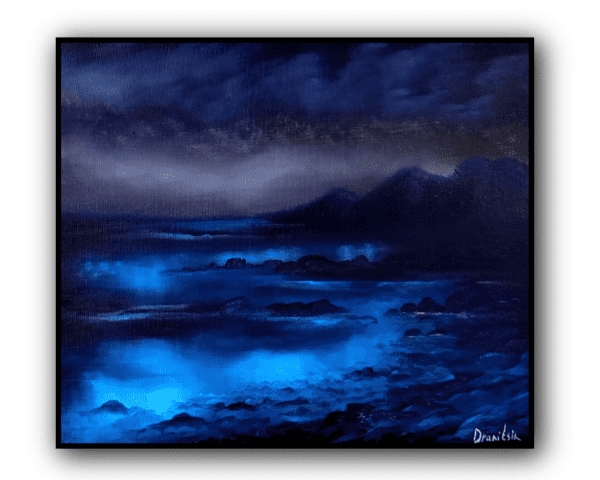 glowing ocean acrylic landscape painting by urartstudio.com 5