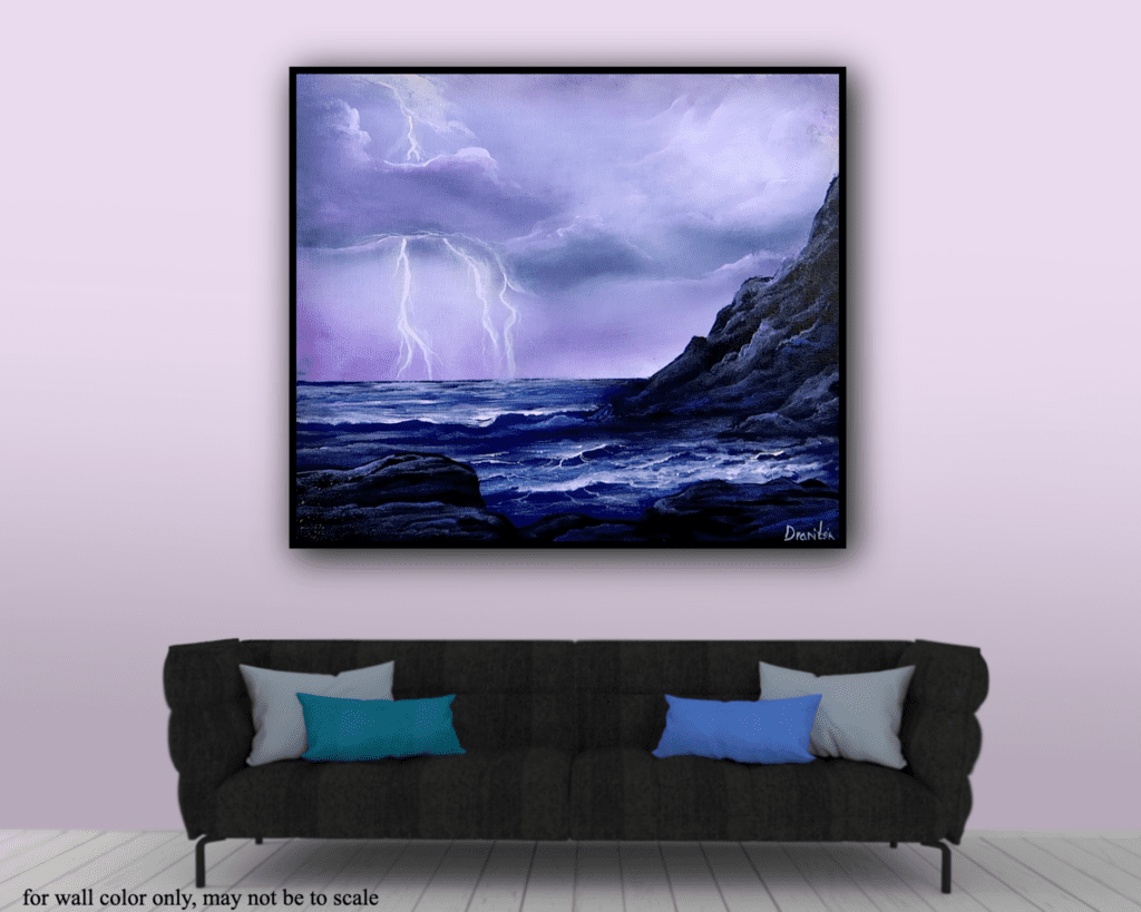 lightning 1 acrylic landscape painting by urartstudio.com 5