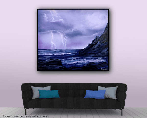 lightning 1 acrylic landscape painting by urartstudio.com 5