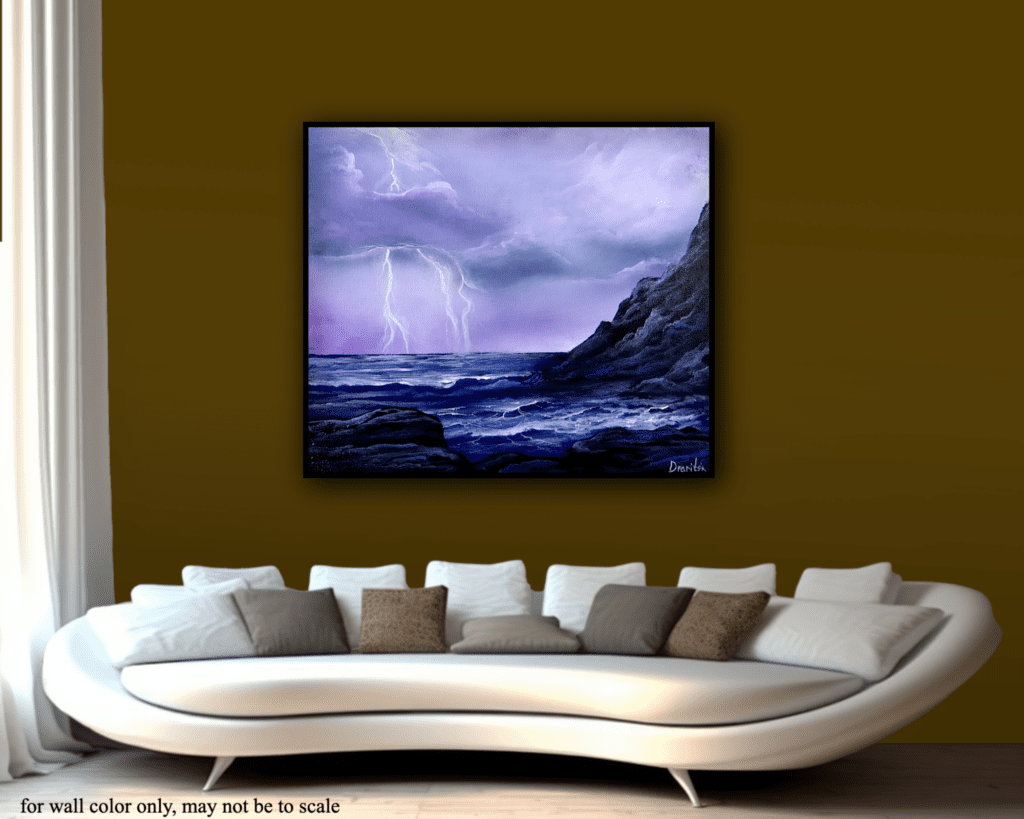 lightning 1 acrylic landscape painting by urartstudio.com 5