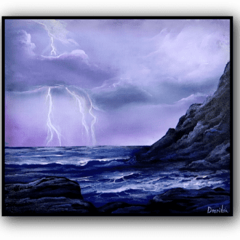 lightning 1 acrylic landscape painting by urartstudio.com 5