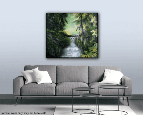 sunny side of the waterfall acrylic landscape painting by urartstudio.com 5