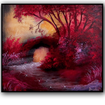 diamond path landscape acrylic painting by urartstudio.com 1