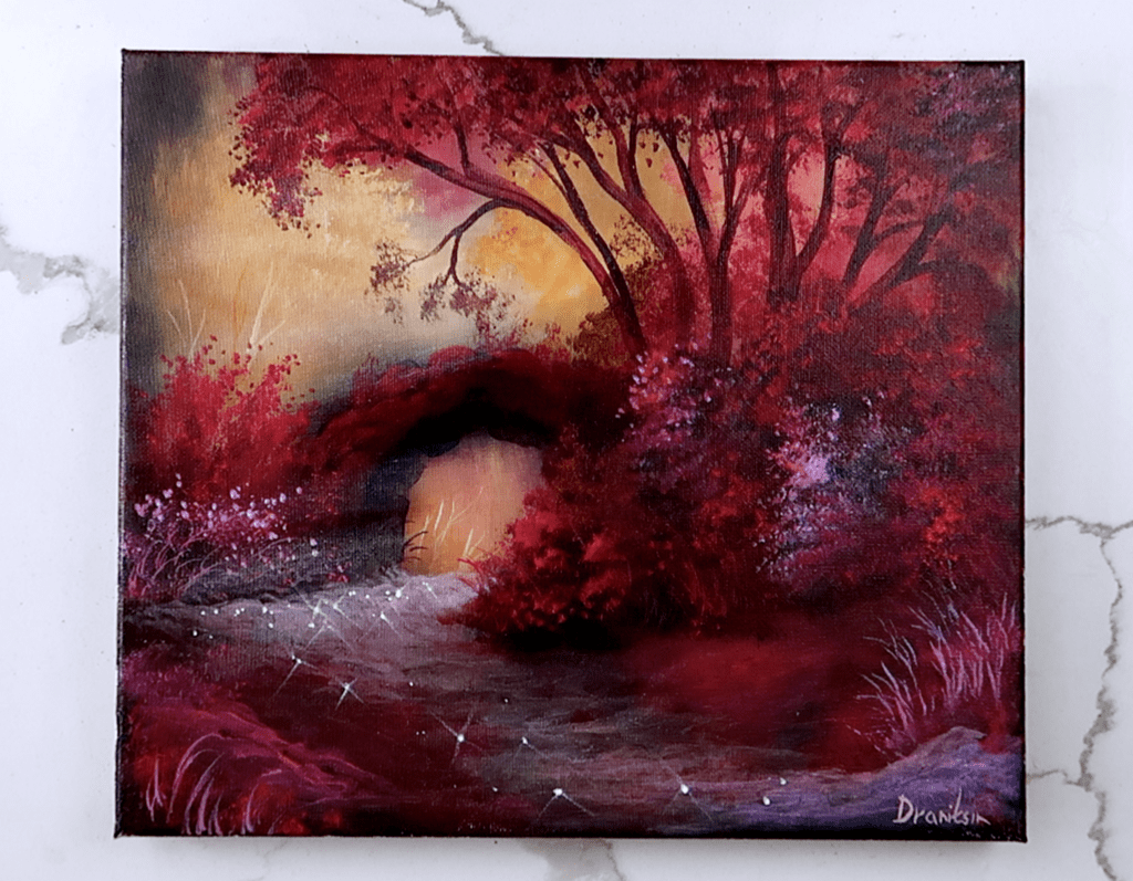 ✨ Sparkling Diamond Path & Enchanted Castle Arch | Easy Acrylic Painting demo 🏰 #art #acrylic