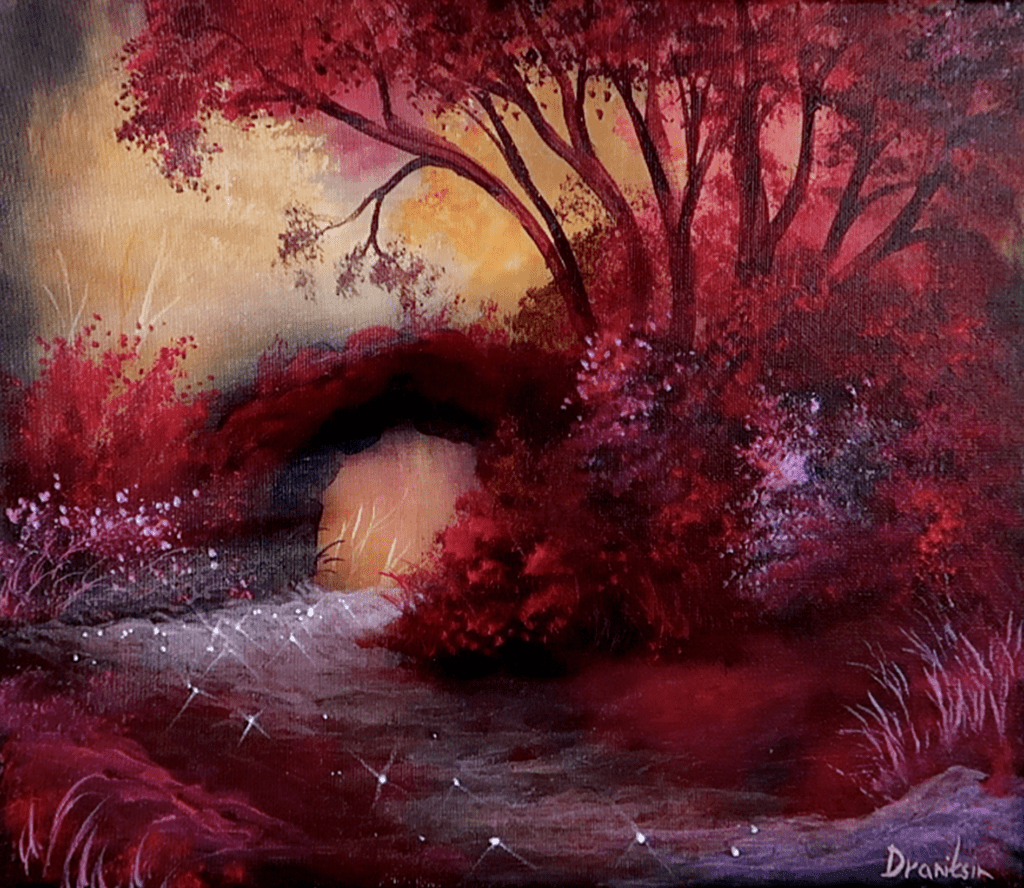✨ Sparkling Diamond Path & Enchanted Castle Arch | Easy Acrylic Painting demo 🏰 #art #acrylic