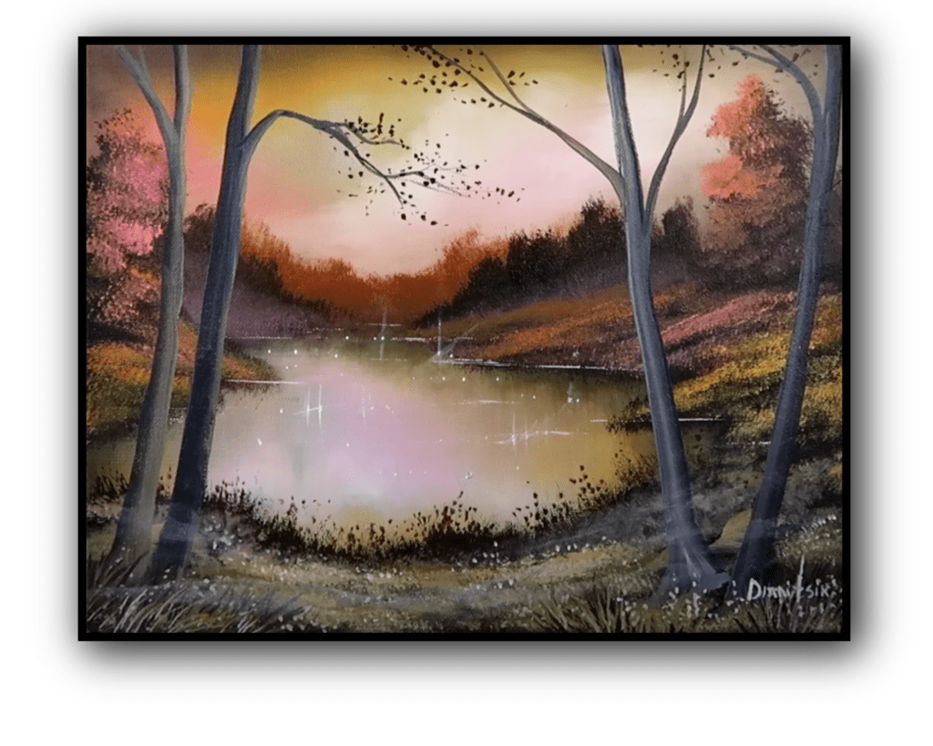 foggy night acrylic landscape painting by urartstudio.com 1