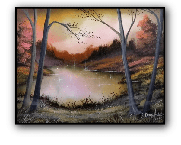 foggy night acrylic landscape painting by urartstudio.com 1