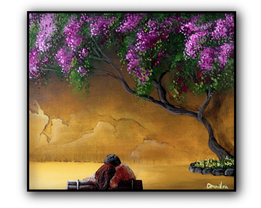 bougainvillea acrylic painting by urartstudio.com 0 1