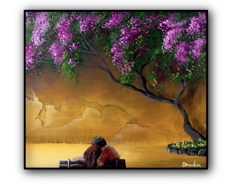 Mountain Lake in Bright Sunlight | Landscape Painting Tutorial | Step ...