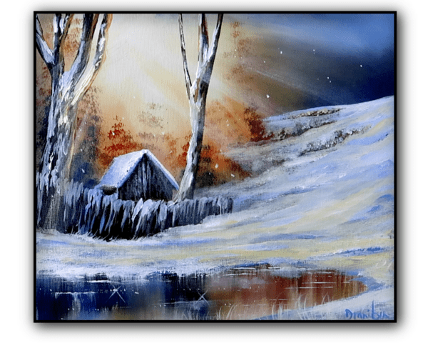 Morning-Sunrise-Winter-Landscape-Acrylic-Step-by-Step-Painting-Techniques-by-urartstudio.com-1