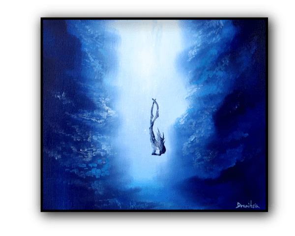 diver acrylic seascape painting by urartstudio.com 1