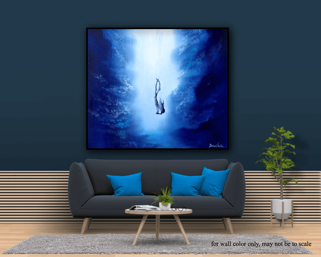 diver acrylic seascape painting by urartstudio.com 2