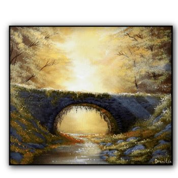 sunshine bridge acrylic landscape painting by urartstudio.com 1