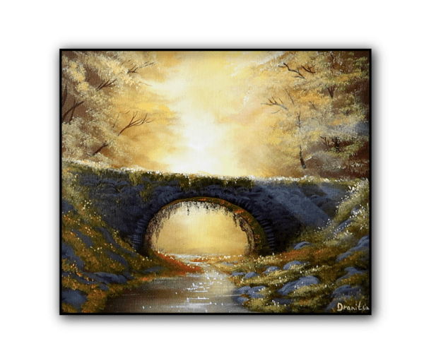 sunshine bridge acrylic landscape painting by urartstudio.com 1